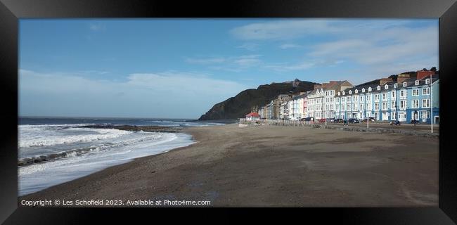 Aberystwyth seafront  Framed Print by Les Schofield