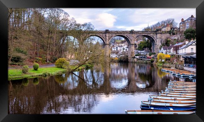 Knaresborough Waterfront Rowing Boats Framed Print by Tim Hill
