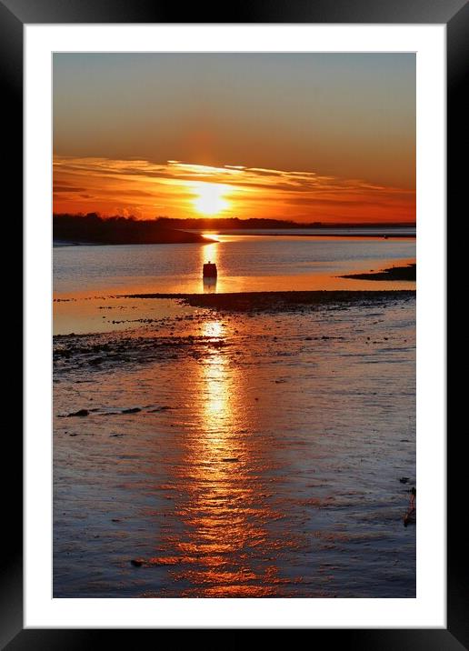 Sun setting across the Brightlingsea Creek.  Framed Mounted Print by Tony lopez
