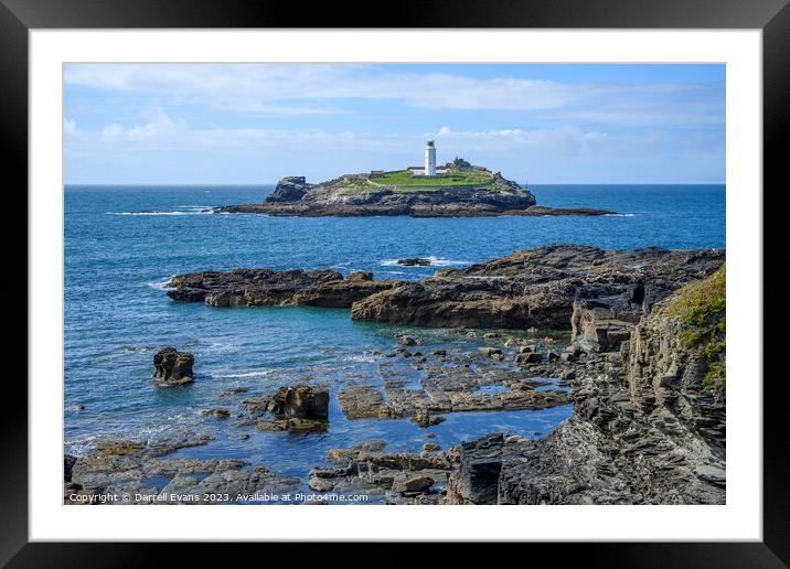 Godrevy Point Lighthouse Framed Mounted Print by Darrell Evans