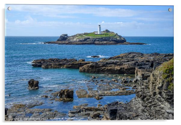 Godrevy Point Lighthouse Acrylic by Darrell Evans