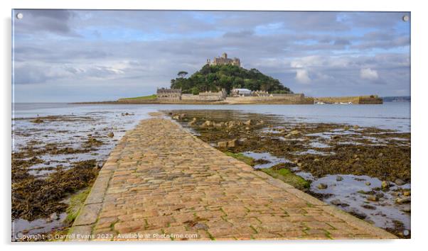 St Michael's Mount Causeway Acrylic by Darrell Evans