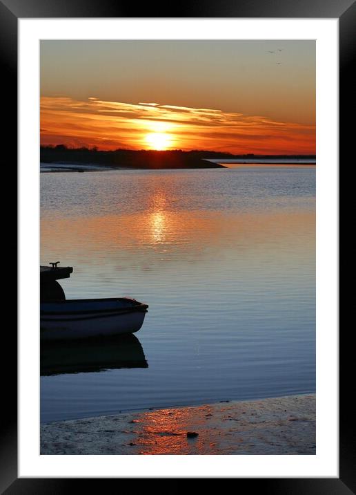 Sunset across the  Brightlingsea Harbour  Framed Mounted Print by Tony lopez