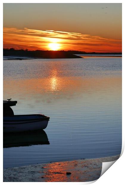 Sunset across the  Brightlingsea Harbour  Print by Tony lopez