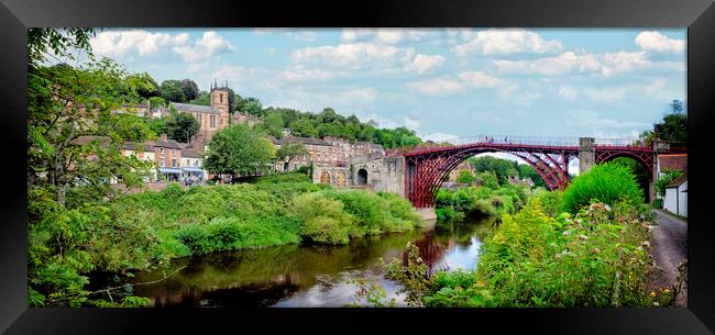  Ironbridge on the River Severn in Shropshire Framed Print by simon alun hark