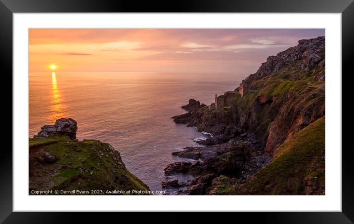 Crown Mine at Sunset Framed Mounted Print by Darrell Evans