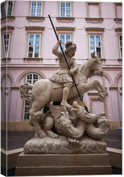 Fountain Of Saint George And The Dragon in Bratislava Canvas Print by Artur Bogacki