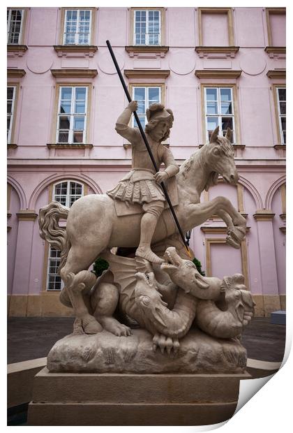 Fountain Of Saint George And The Dragon in Bratislava Print by Artur Bogacki