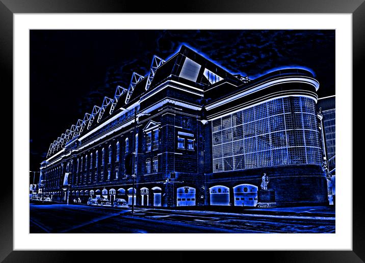 Ibrox stadium, Bill Struth stand (abstract) Framed Mounted Print by Allan Durward Photography