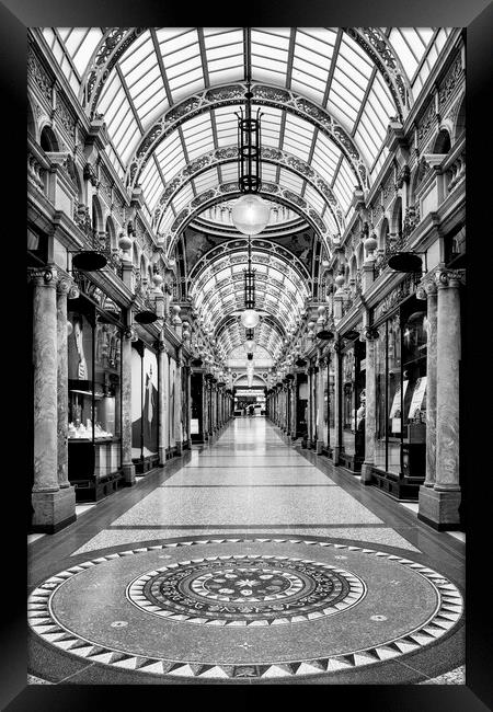 Leeds County Arcade Black and White Framed Print by Tim Hill