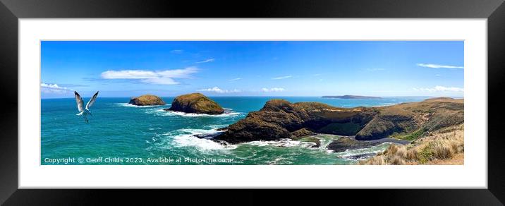 Wild rugged and scenic West Coast of Tasmania. Striking colourfu Framed Mounted Print by Geoff Childs