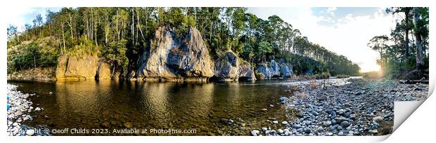 The pristine wild rugged and scenic Mercy River on West Coast of Print by Geoff Childs