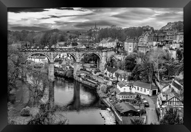Knaresborough Waterfront Black and White Framed Print by Tim Hill