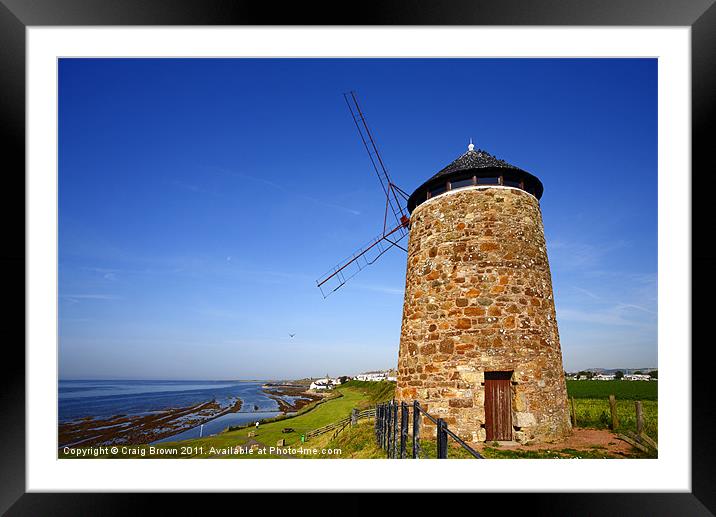 St Monans Windmill Framed Mounted Print by Craig Brown