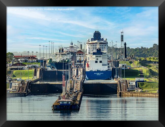 Gulf of Mexico entrance on the Panama Canal. Framed Print by Chris North
