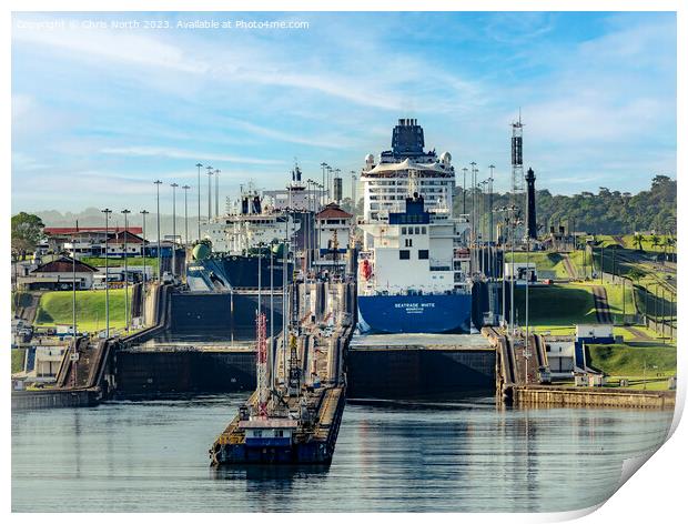 Gulf of Mexico entrance on the Panama Canal. Print by Chris North