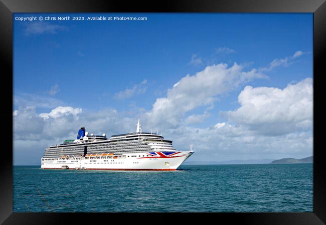 The P&O cruise liner Arcadia. Framed Print by Chris North