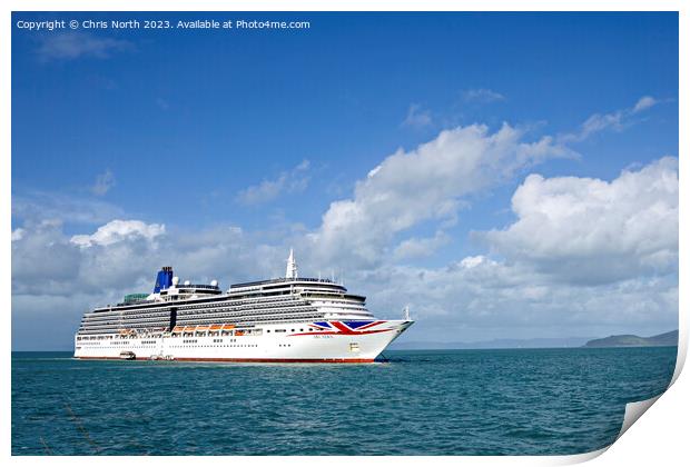 The P&O cruise liner Arcadia. Print by Chris North