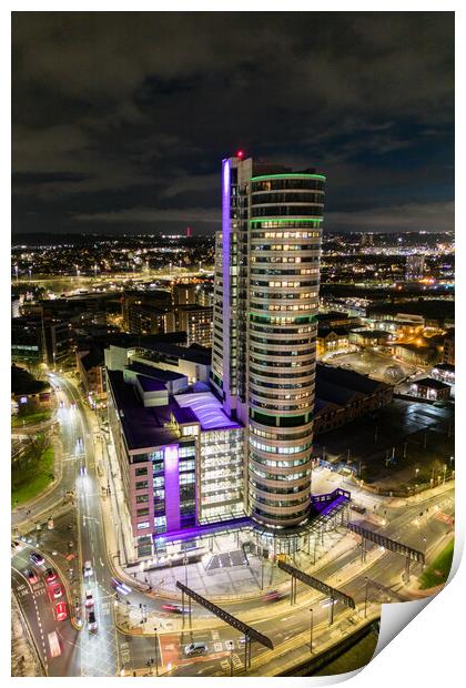Bridgewater Place Night Print by Apollo Aerial Photography