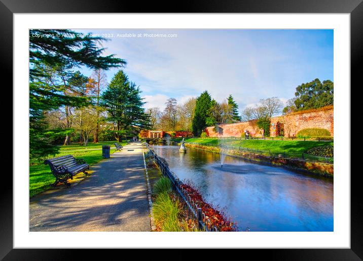 Canal Gardens Leeds Framed Mounted Print by Alison Chambers