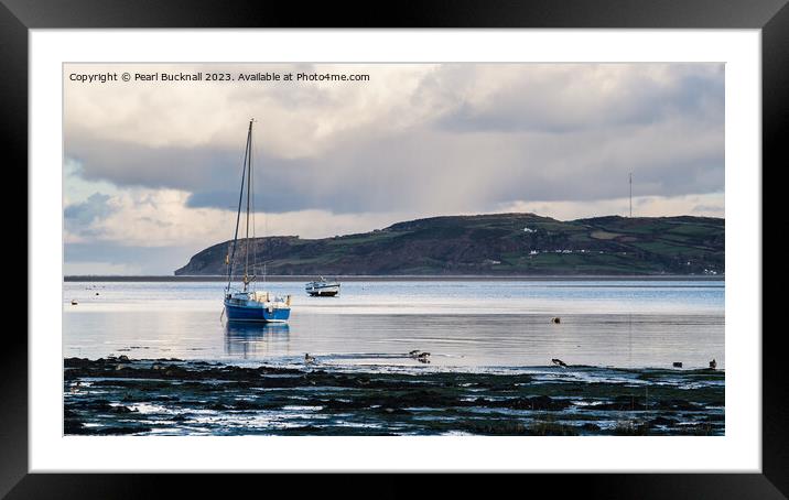 Red Wharf Bay Anglesey Coast Panoramic Framed Mounted Print by Pearl Bucknall