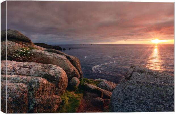 Majestic Sunset over the Cornish Landscape Canvas Print by Matthew Grey