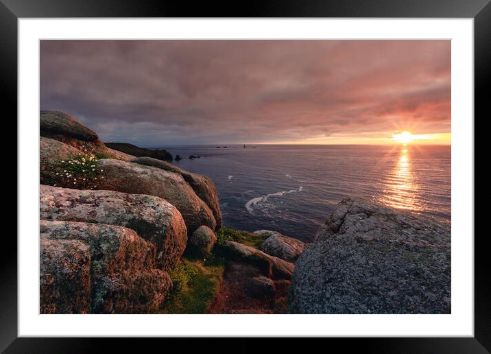 Majestic Sunset over the Cornish Landscape Framed Mounted Print by Matthew Grey