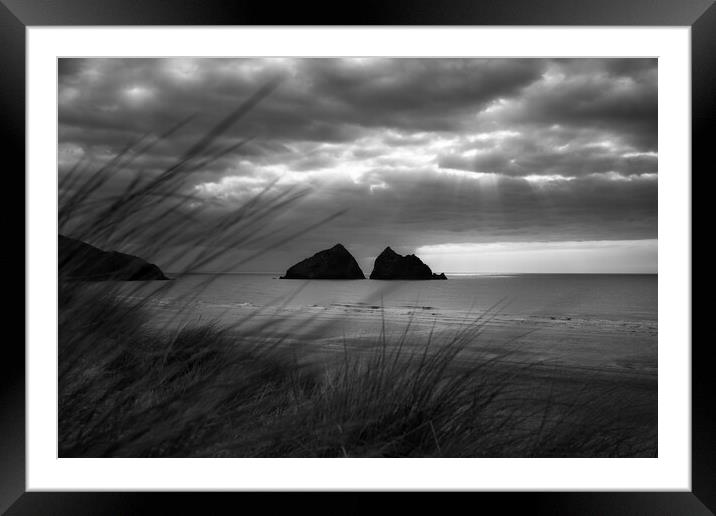 Majestic Black and White Coastal View Framed Mounted Print by Matthew Grey