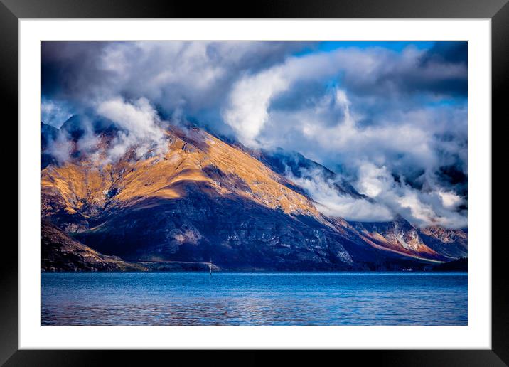 Lake Wakatipu Queenstown New Zealand Framed Mounted Print by John Frid