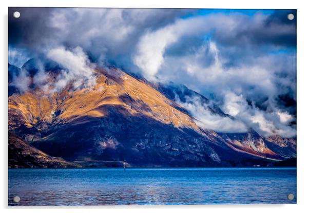 Lake Wakatipu Queenstown New Zealand Acrylic by John Frid