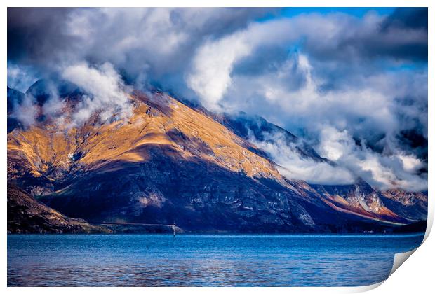 Lake Wakatipu Queenstown New Zealand Print by John Frid