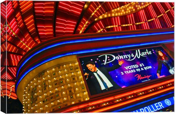 Donny And Marie Osmond Flamingo Hotel Las Vegas Canvas Print by Andy Evans Photos