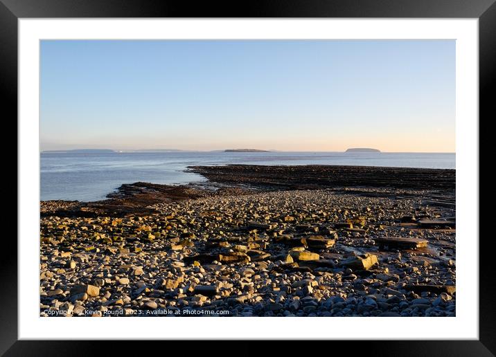 lavernock point beach Framed Mounted Print by Kevin Round