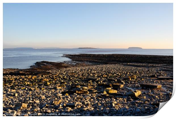 lavernock point beach Print by Kevin Round