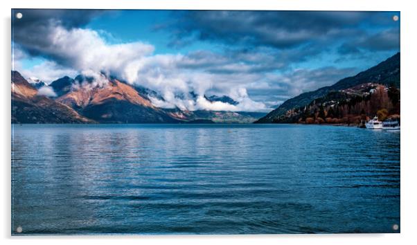Lake Wakatipu Panorama Acrylic by John Frid