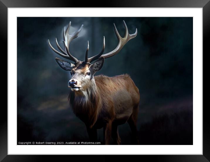 King of the Forest Framed Mounted Print by Robert Deering