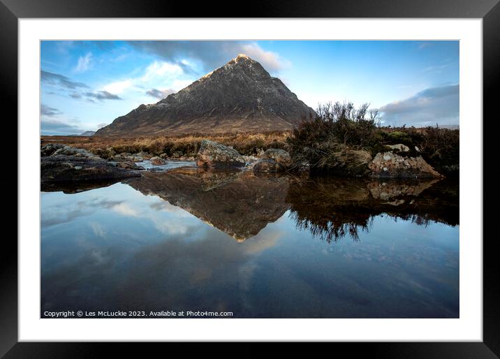 Majestic Morning Reflections Framed Mounted Print by Les McLuckie