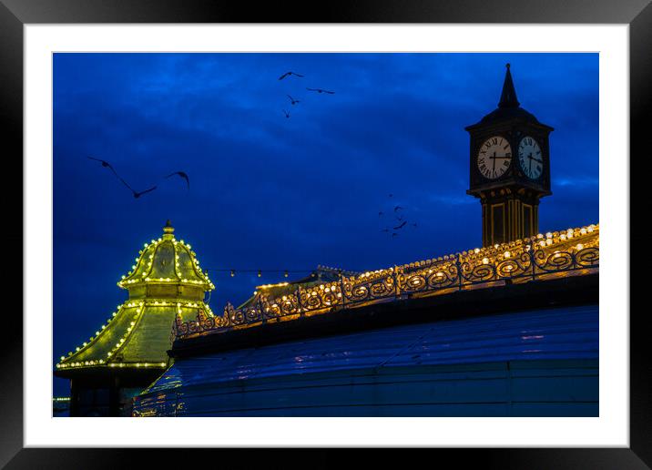 Brighton Pier At Night Framed Mounted Print by Chris Lord