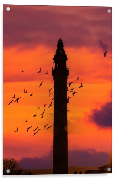 Wainhouse Tower Sunset Acrylic by Glen Allen