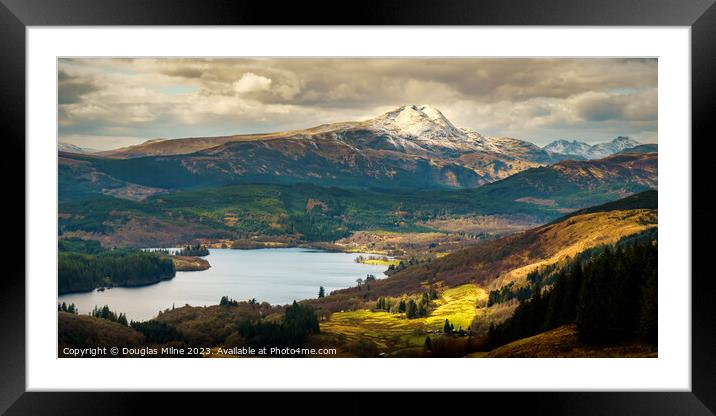 Loch Ard and Ben Lomond Framed Mounted Print by Douglas Milne