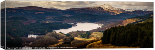 Loch Ard and Ben Lomond Panorama Canvas Print by Douglas Milne