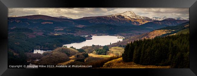 Loch Ard and Ben Lomond Panorama Framed Print by Douglas Milne