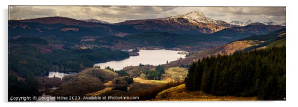 Loch Ard and Ben Lomond Panorama Acrylic by Douglas Milne