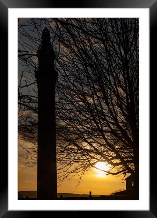 Wainhouse Tower Silhouette 02 Framed Mounted Print by Glen Allen