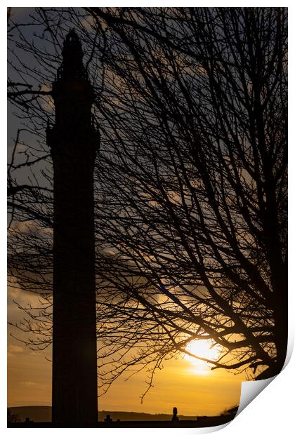 Wainhouse Tower Silhouette 02 Print by Glen Allen