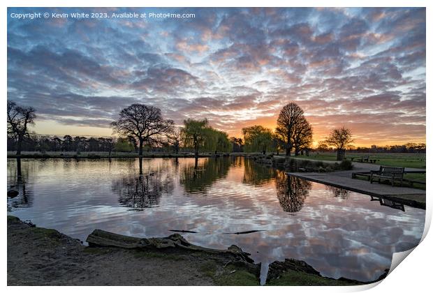 Perfect golden hour at Bushy Park Print by Kevin White