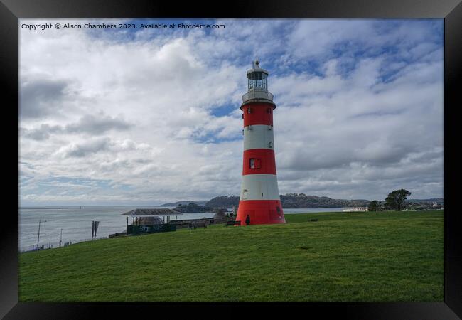 Smeatons Tower Plymouth Framed Print by Alison Chambers