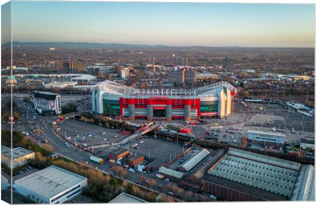 Old Trafford Sunset Canvas Print by Apollo Aerial Photography