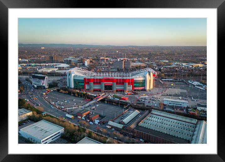 Old Trafford Sunset Framed Mounted Print by Apollo Aerial Photography