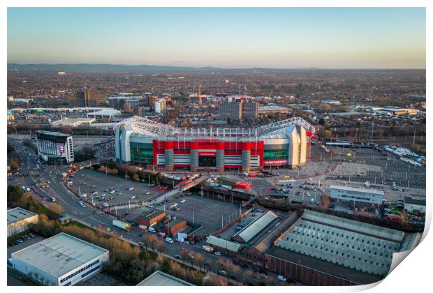 Old Trafford Sunset Print by Apollo Aerial Photography